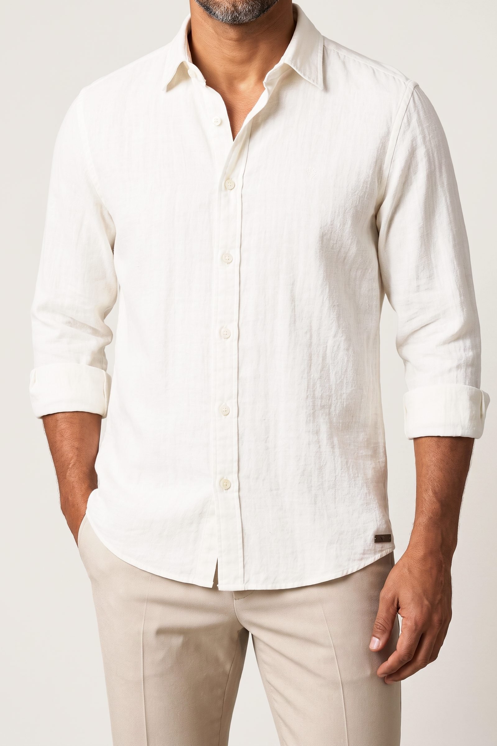 Camisa Linho Resort na cor off-white