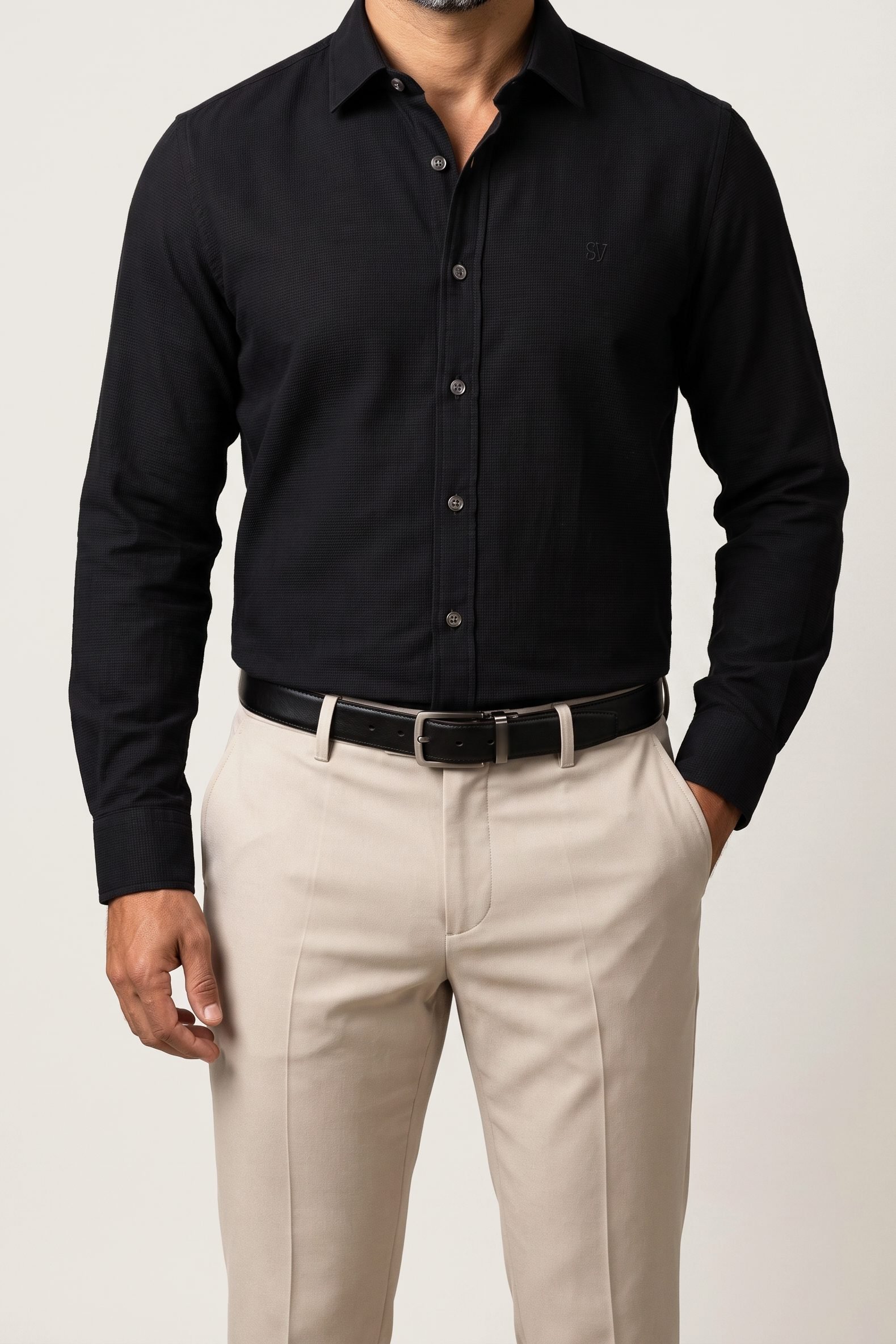 Camisa Textura Signature na cor preto
