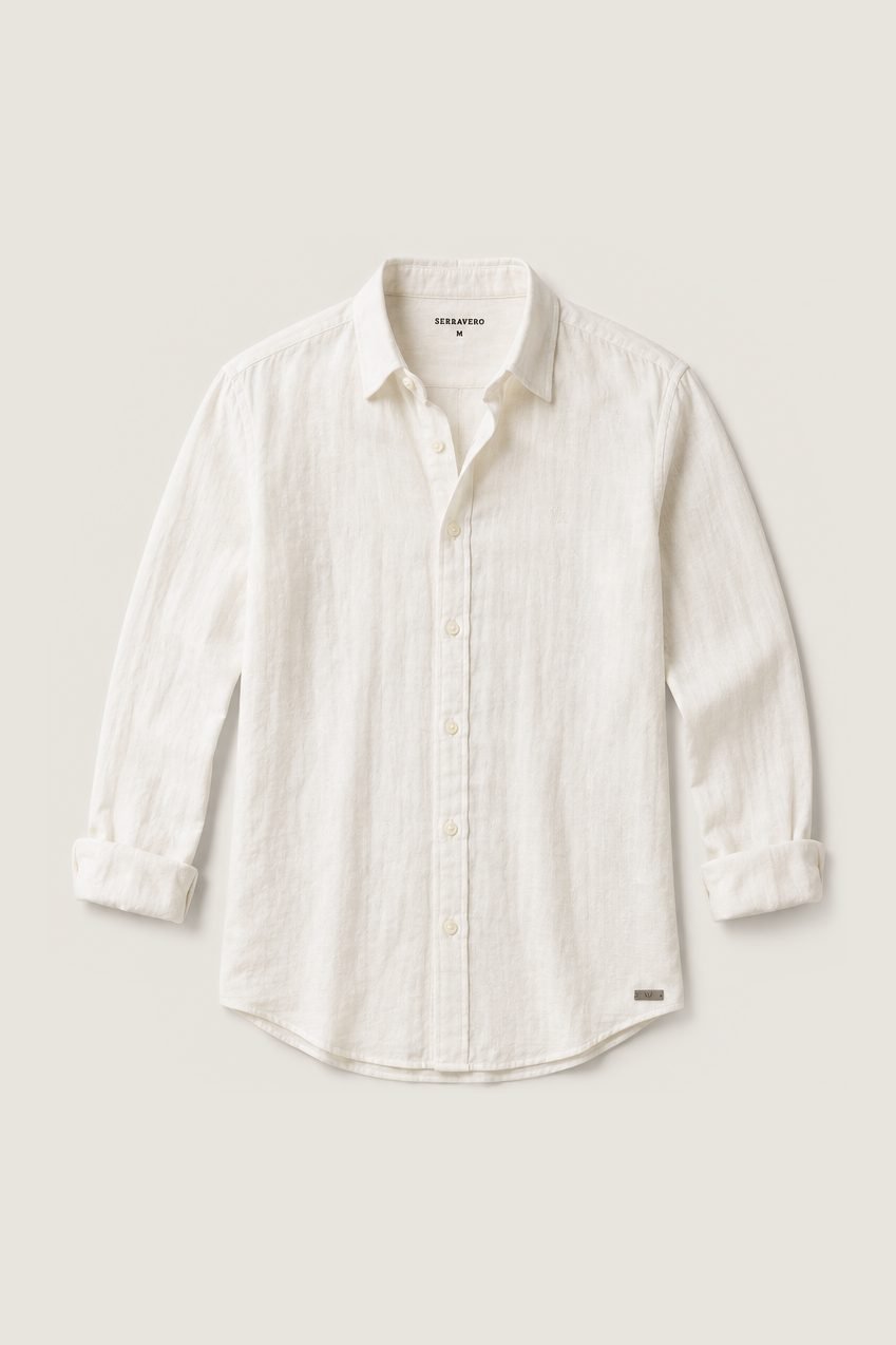 Camisa Linho Resort na cor off-white, segunda vista