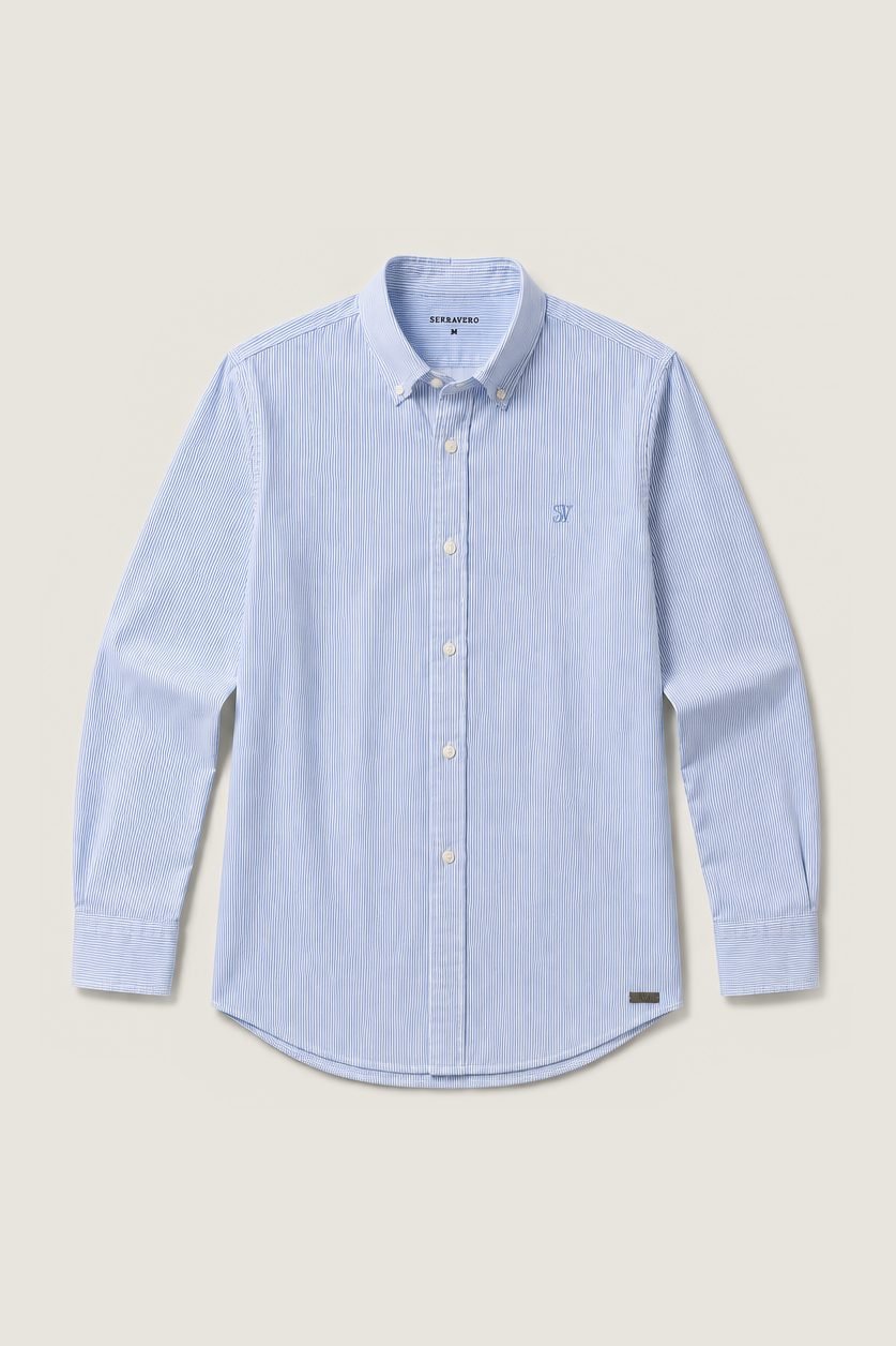 Camisa Oxford Essencial na cor listrado azul