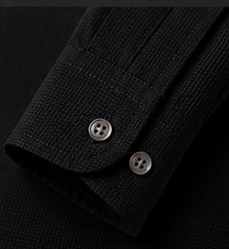Camisa Textura Signature na cor preto, detalhe do punho