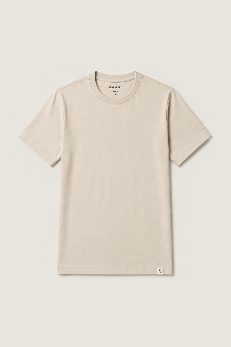 Camiseta Pima Signature na cor areia