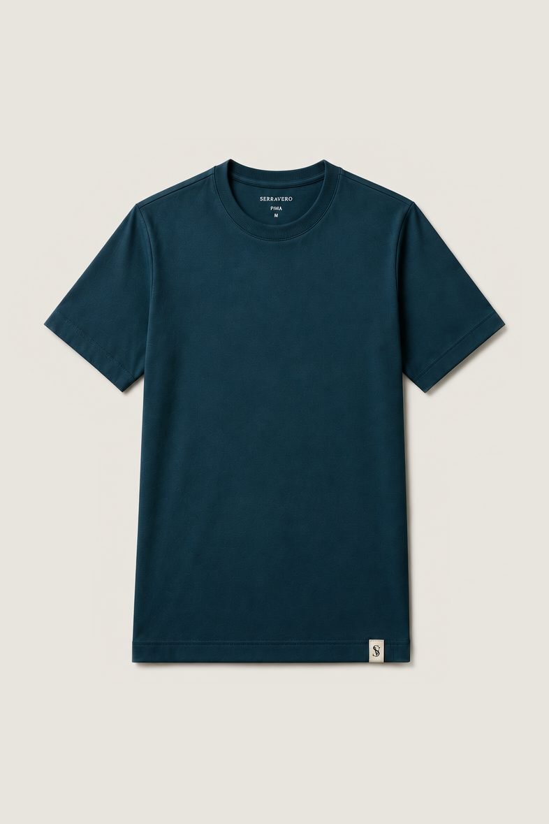 Camiseta Pima Signature na cor azul petróleo