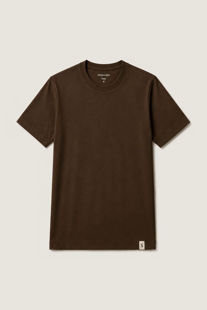 Camiseta Pima Signature na cor café
