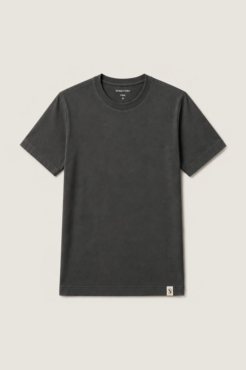 Camiseta Pima Signature na cor chumbo