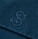 Lenço Signature na cor azul petróleo, monograma bordado no canto do lenço