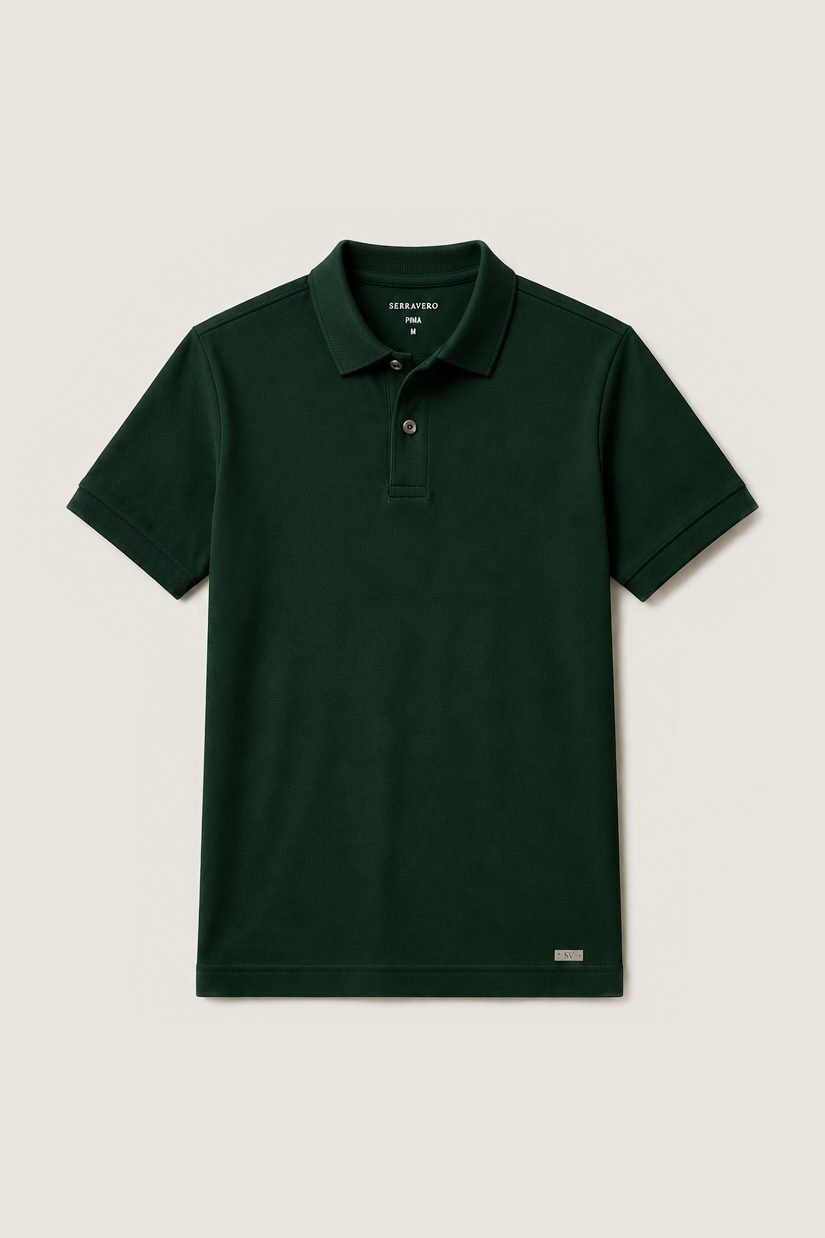 Polo Piquet Essencial na cor verde floresta