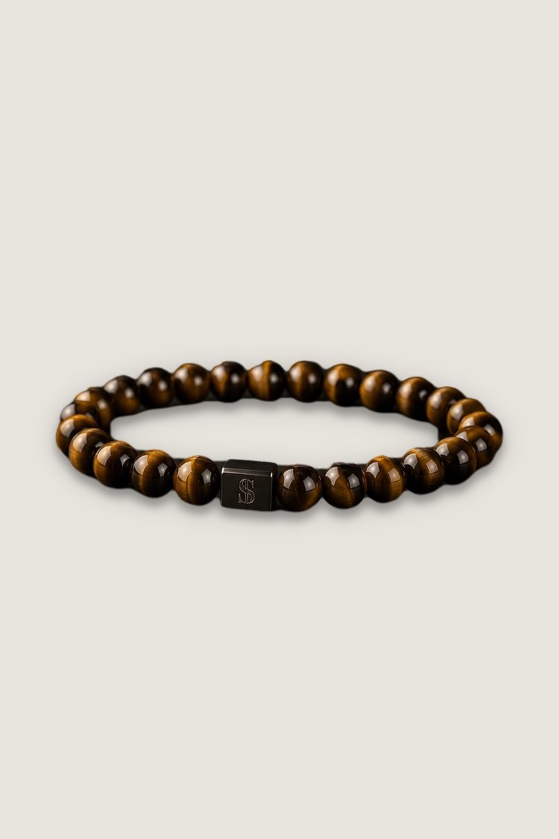 Pulseira Pedra Natural na cor olho-de-tigre