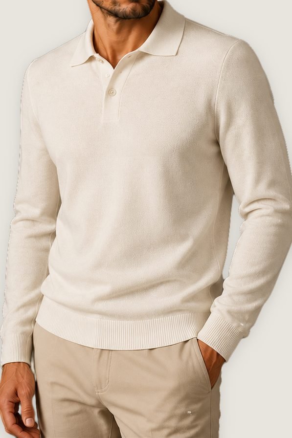 Tricô Gola Polo na cor off-white